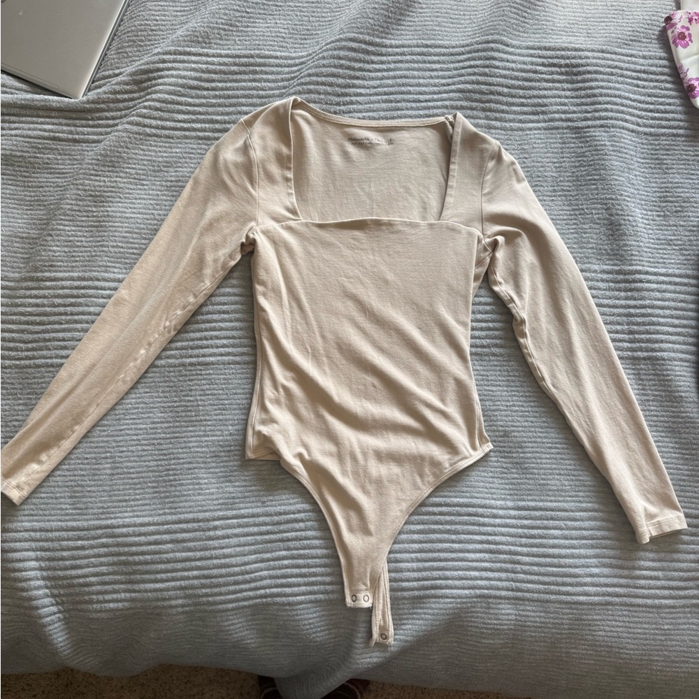 Beige Long Sleeve Bodysuit